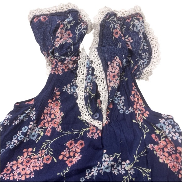 JESSICA SIMPSON || Toddler Girls Shirt Floral Top | Navy Pink Floral || size 2T - Picture 6 of 7